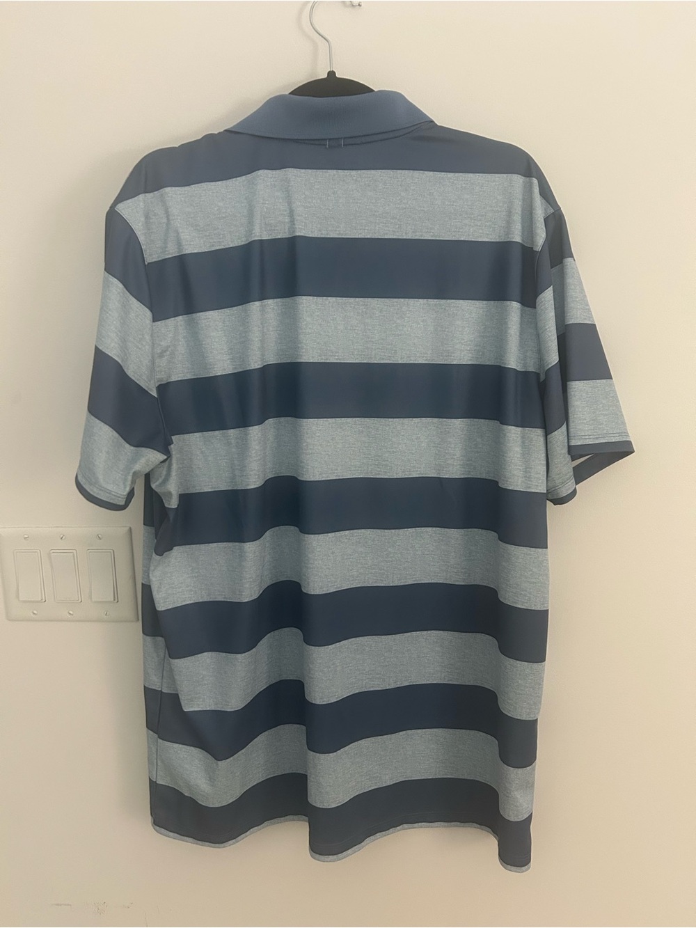 Nike Golf Dri-FIT Polo Shirt Mens XL Blue Gray Striped Short Sleeve Performance - Picture 3 of 7